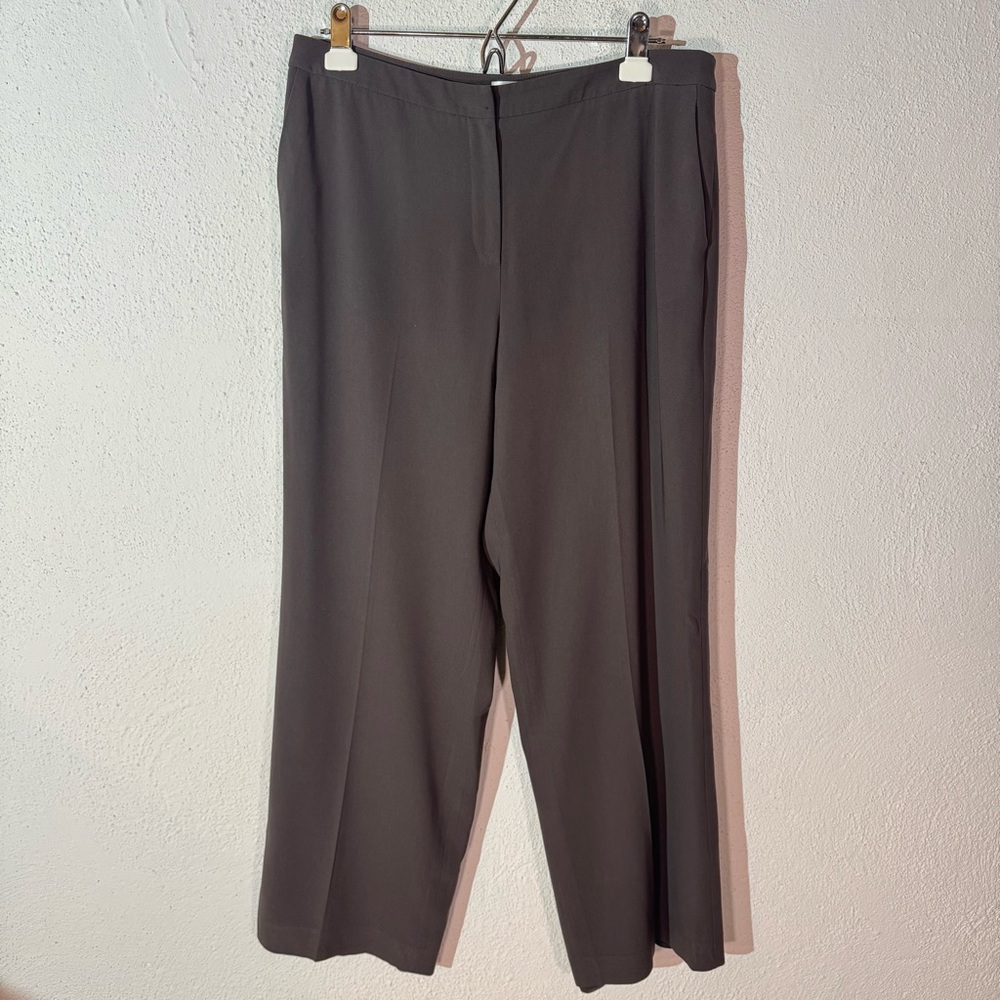 Talbots // wide leg trouser pant dark brown size 12 petite dc1